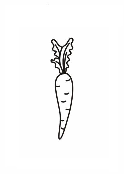 Tranh tô màu củ cà rốt đơn giản
