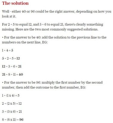 Cách lý giải cho đáp án 40 và 96 của bài toán trên.